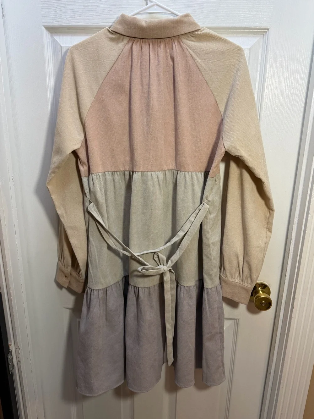 Mystree Beige Corduroy Button-Up Blouse - Picture 4 of 4